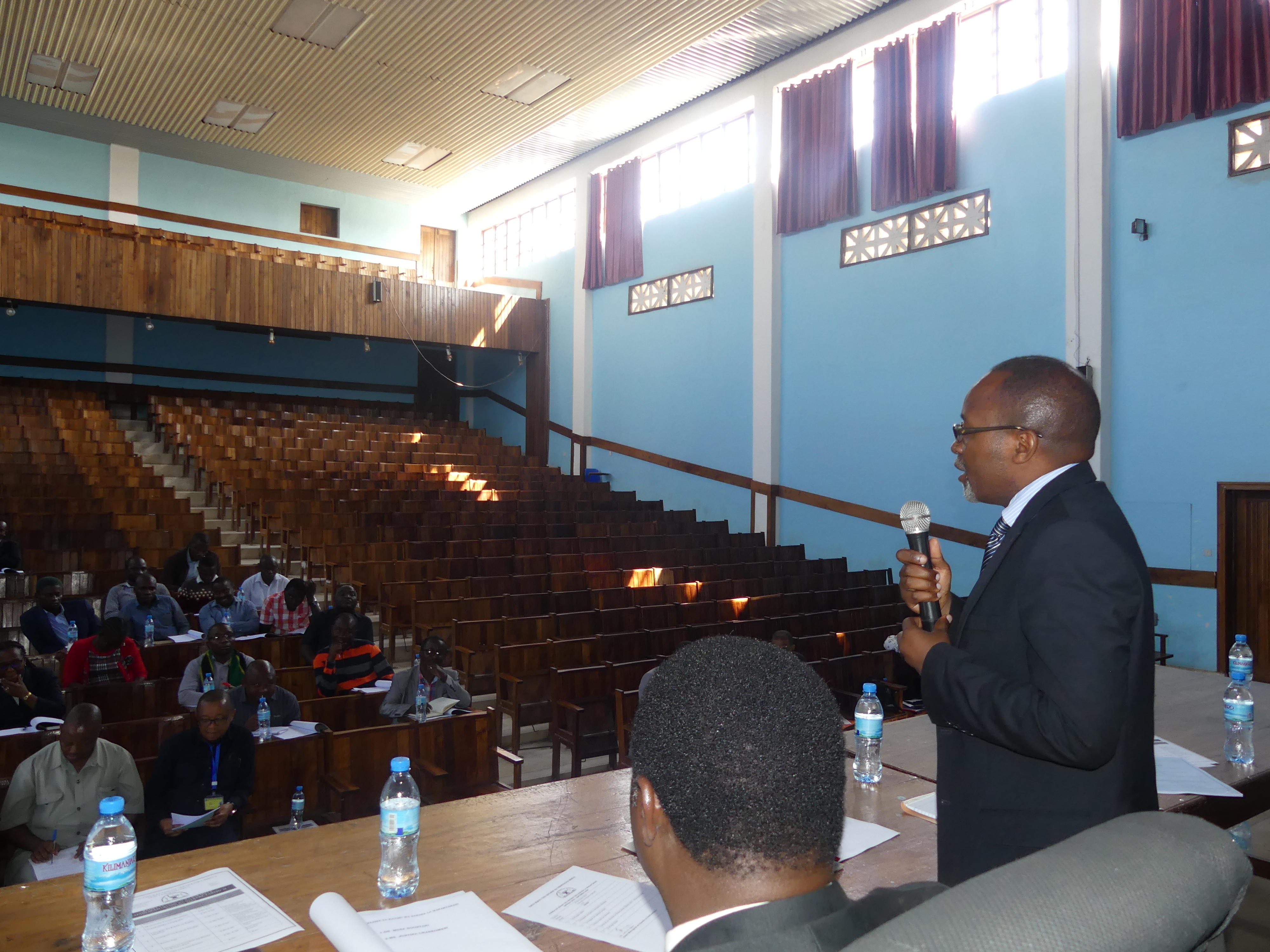 The Vice Chancellor of Mbeya University of Science and Technology, Prof. Aloys Mvuma giving his remarks during the inauguration of the third Workers Council of the University on November 24 at the Nyerere Hall